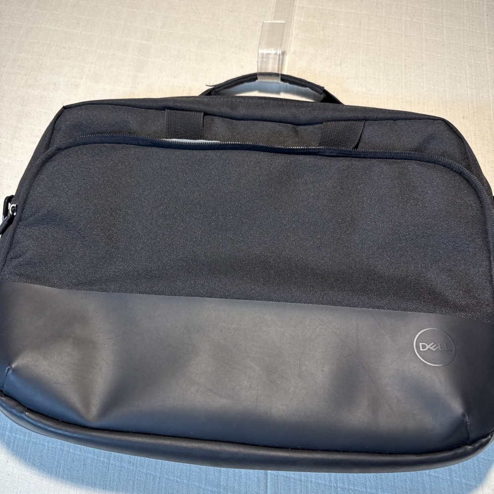 Dell laptop bag Padded 16x13 black  multi-pocket‎ zippered Preowned- Stained